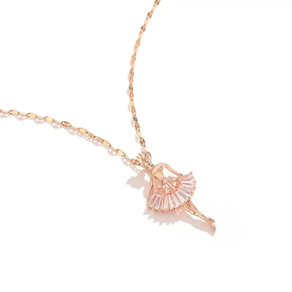 Sweet Elegant Ballerina Girl Crystal Zircon Pendant